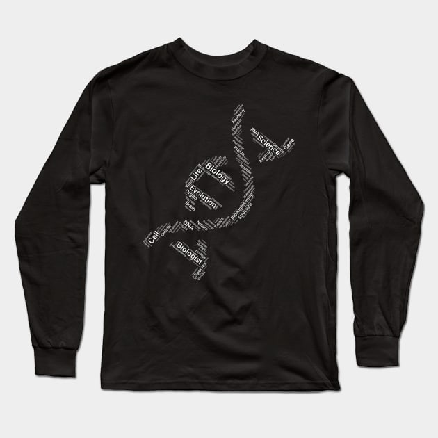 DNA Wordcloud Design Long Sleeve T-Shirt by orbitaledge